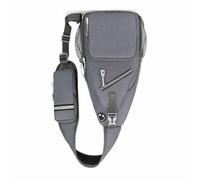 RiToEasysports Sling Mochila Bolsa de Cuerpo Cruzado con Orificio de Auriculares Strip Reflexión para Viajes Al Aire Senderismo de Color Gris Oscuro de Color Gris Oscuro (Grey)