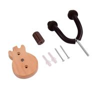 RiToEasysports Soporte de pared de madera maciza para guitarra con soporte metálico y flexible para guitarras acústicas, ukelele bajo, grano de madera oscura, Grano de madera original, Casual