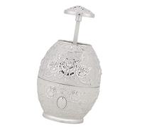 RiToEasysports Soporte para Palillos de Dientes con Estampado de Flores, Carcasa Resistente de Aleación de Zinc, Dispensador de Palillos Fácil de Usar, Sanitario y (plata alba)