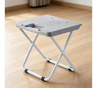 RiToEasysports Taburete de Camping, Taburete Plegable Portátil con Soportes de Hierro Grueso y Asiento de Plástico, Diseño Compacto Plegable, Asiento Estable Que No Se Tambalea para Acampar, Picnic,