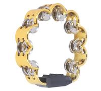 RiToEasysports Tambor de pandereta con diseño floral, amplia utilidad para fiestas e improvisación, pandereta ligera de acero inoxidable para entusiastas de la música (dorado)