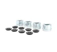 RiToEasysports Tapas Antipolvo para Cojinetes de Buje de Remolque, Tapas Antipolvo para Eje de Remolque de Acero Al Carbono Chapado en Zinc, 4 Juegos con 8 Tapones de Goma, Sello de Grasa Seguro