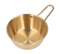 RiToEasysports Tazón de Aperitivos para Acampar, Acero Inoxidable, Antiescaldado, con para Fiestas en el Patio Trasero, 4,5 Oz (GOLD)