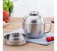 RiToEasysports Tazón de Sopa Duradero de Acero Inoxidable con Tapa, Ideal para Acampar y Usar en la Cocina, para Trabajadores de Oficina y Estudiantes