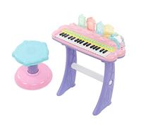 RiToEasysports Teclado de Piano Electrónico para Niños de 37 Teclas con Micrófono y 22 Canciones de Demostración para Niños Que Aprenden Música Instrumento Portátil de 37 Teclas Rosa