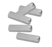 RiToEasysports Tuercas hexagonales largas de acero cinc para mantenimiento, adaptaciones para tornillos y tornillos de máquina, para electrodomésticos y de oficina, 5 tuercas largas de acero al