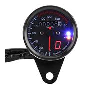 RiToEasysports Velocímetro de Motocicleta, Cuentakilómetros Digital, Aleación de Aluminio, Tacómetro con Retroiluminación LED de 12 V con Indicador de Marcha, 2,6 X 2, Pulgadas para Motociclistas