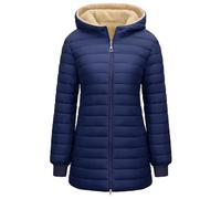 RITOSTA Chaqueta Acolchada Mujer Abrigo Plumas con Capucha Chaquetas de Forro Polar Invierno Otoño Parkas Larga Plumifero Sudadera con Cremallera y Bolsillo para Deportes al Aire Libre