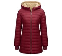 RITOSTA Chaqueta Acolchada Mujer Abrigo Plumas con Capucha Chaquetas de Forro Polar Invierno Otoño Parkas Larga Plumifero Sudadera con Cremallera y Bolsillo para Deportes al Aire Libre