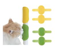 Ritrsvey 4 cepillos de silicona para gatos, para interiores, esquina, rascador, ajustable, para gatos (color verde y amarillo)
