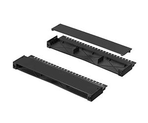 Rittal DK 7030.087 Panel de gestión de cables - Accesorio de rack (Panel de gestión de cables, Negro, De plástico, 1 pieza(s))