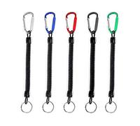 Ritte 5 Piezas Cordones De Pesca, Llavero Espiral, Elástico Cordones De Pesca, Elemento De Amarre Retráctil En Espiral para Pinza De Pesca, Kayak, Acampar Y Caza (Color Al Azar)