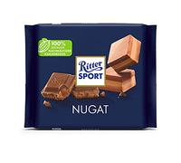 Ritter Sport 250 g de nugat, chocolate con leche entera con turrón delicado, chocolate clásico para disfrutar, 250 g