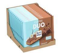 Ritter Sport Coffee Duo - Pizarra grande de chocolate con leche y relleno de café crujiente, ideal para niños y adultos, 12 x 218 g