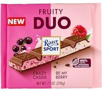 Ritter Sport Crazy Cassis Be My Berry, Chocolate con Leche Relleno de Grosella Negra y Frutos del Bosque, Barra Cuadrada, 218g