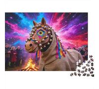 Ritual de Invierno del Caballo Hooden Puzzle De Madera Impermeable Puzzles De 1000 Piezas Regalos para Adultos Divertido Rompecabezas Juegos Educativos