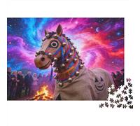 Ritual de Invierno del Caballo Hooden Puzzle De Madera Impermeable Puzzles De 1000 Piezas Regalos para Adultos Desafiante Y Estimulante Rompecabezas Juegos Educativos