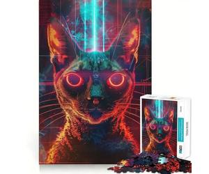 Ritual del Gato Ancestral Rompecabezas de 1000 Piezas Juego Mental Divertido con Piezas de Encaje Preciso Actividad Relajante para Grupos en Interiores (50x75cm)