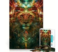 Ritual del león ancestral,Rompecabezas de 1000 Piezas para Adultos Juego Que estimula la Mente Superficie Lisa y sin Rebabas Un pasatiempo Fascinante para los Momentos de Ocio (50x75cm)