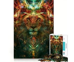 Ritual del león ancestral,Rompecabezas de 1000 Piezas para Adultos Juego Que estimula la Mente Superficie Lisa y sin Rebabas Un pasatiempo Fascinante para los Momentos de Ocio (50x75cm)