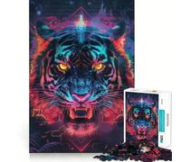 Ritual del Tigre Ancestral,Rompecabezas de 1000 Piezas para Adultos Diversión para ejercitar la Mente Corte de precisión Bordes Lisos Actividad Absorbente para Noches tranquilas (38x26cm)