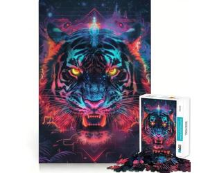 Ritual del Tigre Ancestral,Rompecabezas de 1000 Piezas para Adultos,Entrenamiento Mental,Diversión, Corte Láser,Actividad Relajante para Grupos en Interiores (50x75cm)