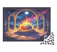 Ritual Mágico Llama Portal Puzzle de 1000 Piezas Papel para Adultos Escena Nocturna Fantástica Puzzle para Toda la Familia Relajación Decoración Regalo 38x26cm/1000pcs