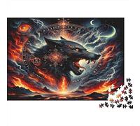 Ritual mítico del Lobo Puzzle 1000 Piezas De Cartón Grueso Rompecabezas DIY Anti Estrés Adultos para Juego De Cooperación como Regalo Original 70x50cm/1000pcs