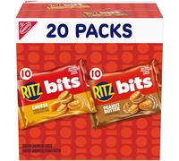 RITZ Bits Cheese and RITZ Bits - Paquete variado de sándwiches de mantequilla de maní, 20 paquetes de aperitivos