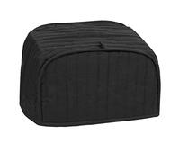 RITZ Cubierta acolchada de poliéster y algodón para tostadora de dos rebanadas, protección contra el polvo y las huellas dactilares, lavable a máquina, color negro