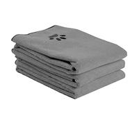 Ritz Toalla Bordada de Microfibra para Mascotas, pequeña, 3 Piezas, Paw SPA Grey