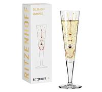 Ritzenhoff 1071025 Copa de champán 200 ml - Serie Goldnacht No. 25 - Noble pieza de diseño con oro auténtico - Fabricado en Alemania