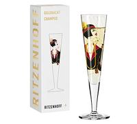Ritzenhoff 1071027 Copa de champán 200 ml - Serie Goldnacht No. 27 - Noble pieza de diseño con oro auténtico - Made in Germany