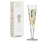 Ritzenhoff 1071034 Copa de champán 200 ml - Serie Goldnacht No. 34 - Motivo de guepardo con oro auténtico - Made in Germany
