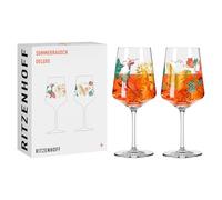 RITZENHOFF 2841020 Sprizz - Juego de vasos para aperitivos (2 unidades, 500 ml, serie Sommerrausch Deluxe con collage colorido), fabricado en Alemania