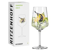 Ritzenhoff 2931015 Vaso Hugo 500 ml - Vaso aperitivo - Serie rocío de verano - Motivo 15 con pájaro de colores - Made in Germany