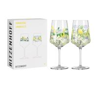 RITZENHOFF 2931021 - Vaso de limoncello de 500 ml - Juego de 2 - Serie Sommertau - 2 unidades para aperitivo con diseño Dolce Vita, fabricado en Alemania