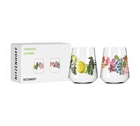 Ritzenhoff 2932001 Juego de 2 vasos universales 500 ml - Serie Summer Dew Allround - estilo floral, multicolor - Made in Germany