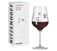 Ritzenhoff 3001009 Copa de vino tinto 500 ml - Serie Herzkristall No. 9 - Vaso con motivo floral en oro rosa - Made in Germany