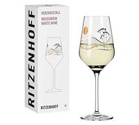 Ritzenhoff 3011008 Copa de vino blanco 300 ml - Serie Herzkristall No. 8 - Vaso con motivo japonés en oro rosa - Made in Germany
