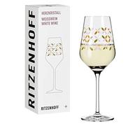 Ritzenhoff 3011009 Copa de vino blanco 300 ml - Serie Herzkristall No. 9 - Vaso con motivo floral en oro rosa - Made in Germany
