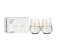 Ritzenhoff 3421001 Vaso de agua 500 ml - Serie Sagengold No. 2 - Juego de 2, motivo mitológico, oro auténtico - Made in Germany
