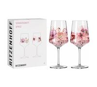 Ritzenhoff 3461004 Copa de aperitivo 500 ml - Juego de 2 - Serie Sommersonett nº 4, 2 piezas, motivo vegetal - Made in Germany
