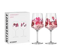 Ritzenhoff 3461006 Juego de 2 vasos de aperitivo Sprizz 500 ml - Serie Sommersonett nº 6 - con motivo asiático rojo - Made in Germany