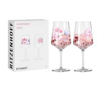 Ritzenhoff 3461009 Vaso aperitivo 500 ml - Juego de 2 - Serie Sommersonett - 2 piezas, motivo prado de flores - Made in Germany
