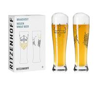 Ritzenhoff 3481009 Vaso de cerveza de trigo 500 ml - Juego de 2 - Serie Brauchzeit - Motivo vikingo - Made in Germany