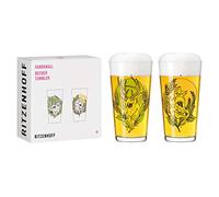 Ritzenhoff 3491001 Taza 400 ml - Set de 2 - Serie Farbknall Set No. 1, 2 piezas con ilustración de animales - Made in Germany