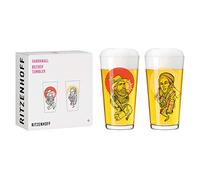 Ritzenhoff 3491002 Taza 400 ml - Set de 2 - Serie Farbknall Set No. 2, 2 piezas con ilustración de bosque - Made in Germany