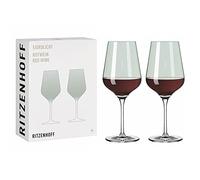 Ritzenhoff 3631004 Copa de vino tinto 500 ml - Serie Fjordlicht No. 4, 2 piezas con gradiente de color Verde - Made in Germany