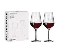 Ritzenhoff 3661001 Juego de copas de vino tinto 500 ml - Serie Sternschliff Set No. 1, 2 piezas - con línea de relieve - Made in Germany